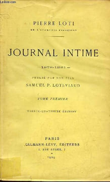 Journal intime 1878-1881 - Tome premier - 34e édition.. Loti Pierre