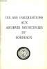 Catalogue Dix ans d'acquisitions aux archives municpales de Bordeaux.. Avisseau Jean Paul