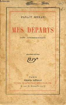 Mes départs (pages autobiographiques) - 6e édition.. Istrati Panaït