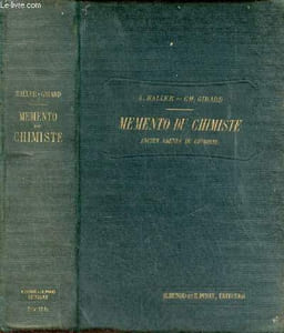 Memento du chimiste (ancien agenda du chimiste) recueil de tables et de documents divers indispensables aux laboratoires officiels et industriels.