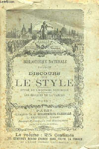 Discours sur le style - étude de l'histoire naturelle - les époques de la nature - Tome premier - Collection Bibliothèque nationale n°322.
