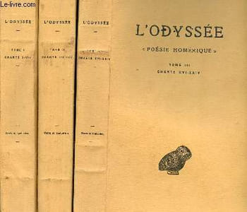 L'odyssée poésie homérique - 3 tomes - Tomes 1 + 2 + 3 - Tome 1 : Chants I -VII - Tome 2 : Chants VIII-XV - Tome 3 : Chants XVI-XXIV - Collection des universités de France - 4e édition.