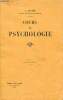 Cours de psychologie - 8e édition.. E.Baudin
