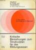 Kritische bemerkungen zum strukturplan für das bildungswesen.. Arnold Wilhelm