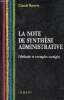 La note de synthèse administrative (méthode et exemples corrigés).. Barreix Claude