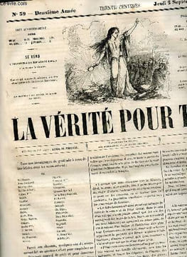 La vérité pour tous n°39 deuxième année jeudi 2 septembre 1858 - Chateaubriand (suite) - un billet de loterie (suite et fin) - échos de la semaine - ...