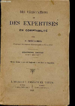 Des vérifications et des expertises en comptabilité - 4e édition.. H.Deschamps