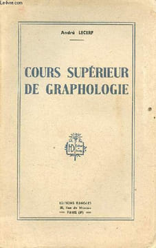 Cours supérieur de graphologie.. Lecerf André