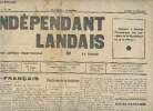 L'indépendant landais n°187 5e année samedi 19 juin 1937 - Anti-français - pour le succès du féminisme - haute fantaisie - M.E. Milliès-Lacroix ...