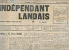 L'ind&eacute;pendant landais n&deg;120 4e ann&eacute;e amedi 29 f&eacute;vrier 1936 - R&eacute;ponse publique &agrave; M.Pierre Deyris - la conseill&egrave;re - la France aux fran&ccedil;ais - une belle ...