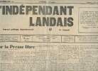 L'indépendant landais n°185 5e année samedi 5 juin 1937 - Pour la presse libre - les quarante heures - la charrue avant les boeufs - M.André Lyautey ...