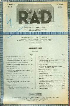 RAD n°3 1re année 5 mars 1931 - Le statut que veulent les sans-filistes - examen des propositions et projet de loi - les dispositifs anti-fating - ...