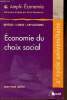 Economie du choix social 2e cycle universitaire - Collection Amphi Economie.. Quiles Jean-José