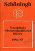 Sch&ouml;ningh verzeichnis wissenschaftlicher b&uuml;cher 1984/85.. Collectif