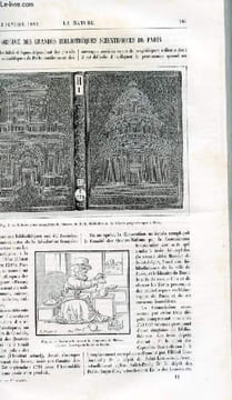 La nature n° 976 - L'origine des grandes bibliothèques scientifiques de PAris avec gravures dans le texte (reliure d'un exemplaire de Vitruve de 1511. ...
