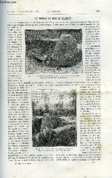 La nature n° 1110 et n° 1111 - Le menhir du bois de Clamart illustré de gravures dans le texte du menhir. Les fleurs de l'encre par E. Trouessart. La ...