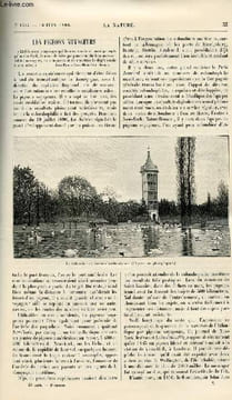La nature n° 1307 - Les pigeons voyageurs par paul Mégnin. La Havane avec cartes dans le texte (plan de Cuba, port de la Havane). Montres solaires ...