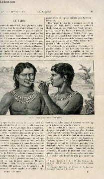 La nature n° 1337 - Le tabac avec gravure dans le texte de deux indiens prisant et d'un tube à priser trouvé à Tiahuanaco en Bolivie. Les destroyers ...