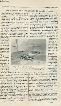 La nature n° 1904 et n° 1905 - Les Plongées des scaphandiers en eaux profondes - Les Limittes du microscope - Les kangourous Grimpeurs ou dendrolagues ...