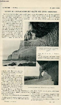 "La nature n° 1943 - Dangers de l'exploitation des galets des côtes normandes par Martel, Les cadrans solaires fixes par Saporta, Les bureaux ...