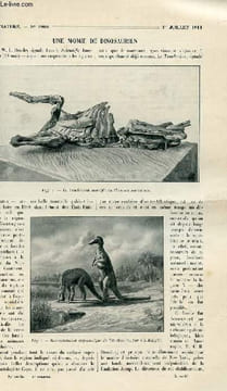 La nature n° 1988 - Une momie de dinosaurien par Blot, Les difficultés du canal de Panama: les glissements de terre dans une tranchée de la Culebra ...