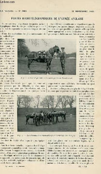 La nature n° 2007 - Postes radiotélégraphiques de l'armée anglaise par Marchand, La géologie comparée des corps célestes par Launay, L'observatoire ...