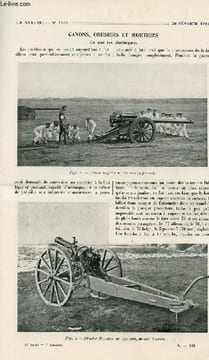 La nature n° 2160 - Canons obusiers et mortiers par Netter, La répercussion de la guerre sur le prix de la vie, Les explosifs: puissance, vitesse ...