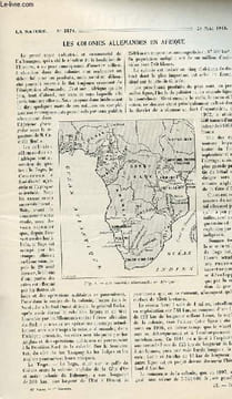 La nature n° 2174 - Les colonies allemandes en Afrique par Bonnin, Les Portes-de-Fer par Launay, Les roues élastiques, Préparer soi-même du papier ...