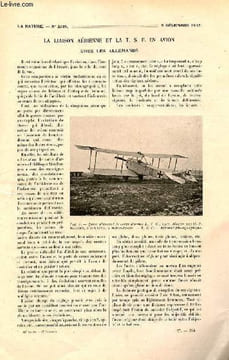 "La nature n° 2306 - La liaison aérienne et la TSF en avion chez les Allemands par Lefranc, Le nouvel hôpital civil de Lyon, par Koehler, Le lancement ...