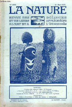 La nature n° 2503 - L'évolution des roulements à billes par P. Frontard, L'origine de la chaleur solaire par A.T, Le cinéma en Afrique par R. Villers, ...