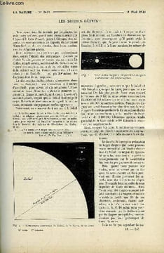 La nature n° 2613 - Les soleils géants par H. H. Turner, Le scaphandre autonome par F.C., Les vipères de france par A. Feuillée-Billot, Le Rouanda et ...