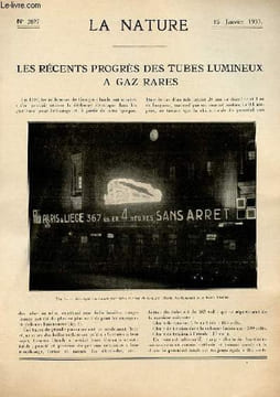 La nature n° 2897 - Les tubes lumineux à gaz rares par A.B, Loius de Broglie et la mécanique ondulatoire par Bernard Kwal et Marc Lesage, Les taches ...