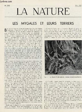 La nature n° 3205 - Les mygales par Berland, Laminoirs géants à tôles en continu par Devaux, Le marquage des baleines par Merle, Avions de chasse à ...