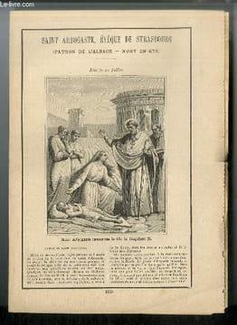 Vies des Saints n° 1439 - Saint Arbogaste, évêque de Strasbourg (patron de l'Alsace - mort en 678) - fête le 21 juillet - Saint Florent, évêque de ...