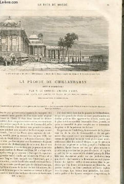 Le tour du monde - nouveau journal des voyages - livraison n°394 - La pagode de Chillambaran (cote de Coromandel) par le contre-amiral Paris, ...