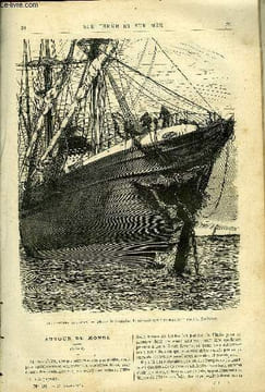 Sur terre et sur mer n° 31 - Autour du monde par G. Marcel, les sinistres maritimes - étrave du paquebot la Gironde après sa rencontre avec la ...