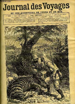 Journal des voyages et des aventures de terre et de mer n° 419 - Aventures de chasse dans l'Afrique centrale - le zèbre était de belle taille, de la ...