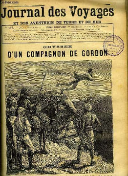 Journal des voyages et des aventures de terre et de mer n° 427 - L'odyssée d'un compagnon de Gordon - le professeur Palmer se précipitant dans ...