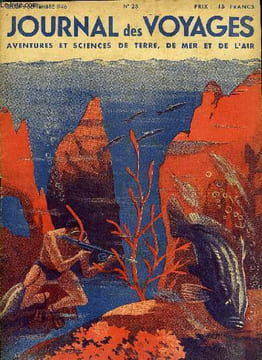 Journal des voyages, aventures et sciences de terre, de mer et de l'air, nouvelle série n° 28 - La chasse sous marine, Un pont de lianes pas sérieux ...