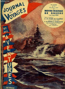 Journal des voyages et des aventures de terre, de mer et de l'air, nouvelle série n° 49 - Notre marine de guerre par Pierre Chaumois, La fleur du diadème par Jean Guec, La nécropole aux stèles d'or par Marc Minerath, 2 000 milles a la voile par Jean