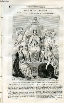 LE MAGASIN PITTORESQUE - Livraison n°014 - Salon de 1840 - Peinture - Trois amours poétiques par Louis Boulanger.. Cazeaux Euryale et Charton Edouard.