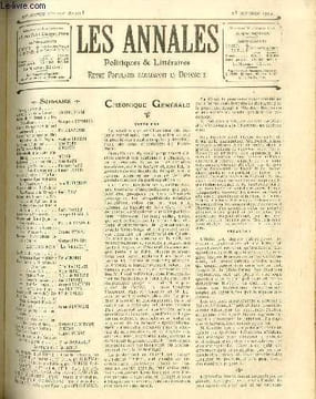 LES ANNALES POLITIQUES ET LITTERAIRES N° 1113 (2e semestre) Etudes et Croquis - Automne! Automne!, par Henri Lavedan.. COLLECTIF