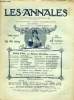 LES ANNALES POLITIQUES ET LITTERAIRES N&deg; 1366 Propos de Vacances - Petite ville, par Henry Roujon.. COLLECTIF