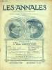 LES ANNALES POLITIQUES ET LITTERAIRES N° 1387 Critique Littéraire - L'oeuvre d'Edmond Rostand, par Emile Faguet.. COLLECTIF