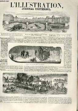 L'ILLUSTRATION JOURNAL UNIVERSEL N° 178 - Bateau sous-marin du docteur payerne. Coupe du bateau sou marin ; Expériences de navigation sous-marine du ...