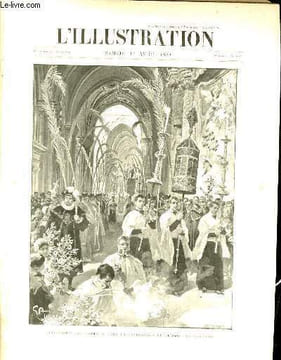 L'ILLUSTRATION JOURNAL UNIVERSEL N° 2927 - Gravures: procession des rameaux dans la cathedrale de Burgos par Amato - les fetes de Paques à Addis-Abeda ...