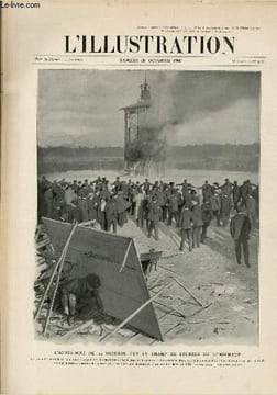 L'ILLUSTRATION JOURNAL UNIVERSEL N° 3321 - Gravures: l'apres-midi du 14 octobre sur le champ de courses de Longchamp (photo de Tres a.) - l'incendie ...