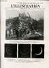 L'ILLUSTRATION JOURNAL UNIVERSEL N° 3608 - Gravures: trois phases du passage de la lune devant le soleil photographiées à l'observatoire de Juvisy, ...