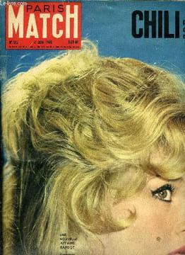 PARIS MATCH N° 582 - Un monstre sacré ? non un femme, Chili, Le voyage de noces de Margaret, aux caraibes sur le bateau de l'amour, Nurburgring : le ...