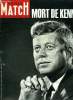 PARIS MATCH N° 764 - Mort de Kennedy, L'épouse au coeur pur, Ce beau jeune homme qui vient de Nice, Le Clézio, Pourquoi cela va mal a l'université, ...